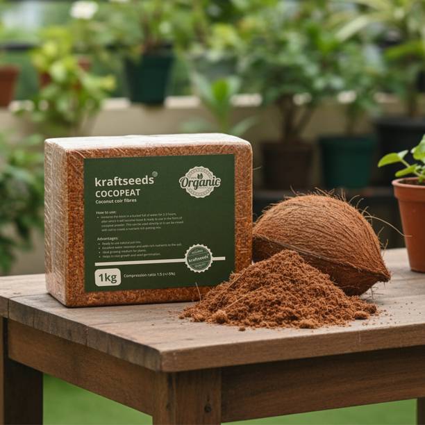 Kraft Seeds Organic Cocopeat Brick for Plants Potting Mixture
