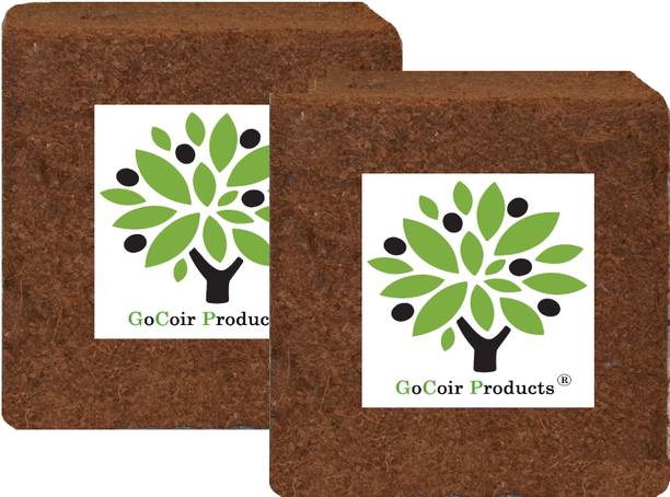 GoCoir Products Cocopeat block 2 kg Coir Pith, Potting soil for garden plants and kitchen garden Potting Mixture