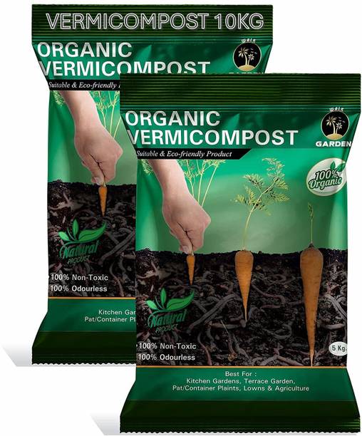 WALK GARDEN 10KG-Organic Vermicompost Fertilizer for Plants & Home Gardening Manure