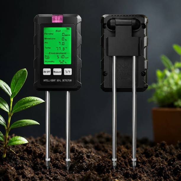 Accutrust 6 in 1 Digital Soil Tester Meter for Plants with pH, Moisture & Fertility Sensor Soil Test Kit