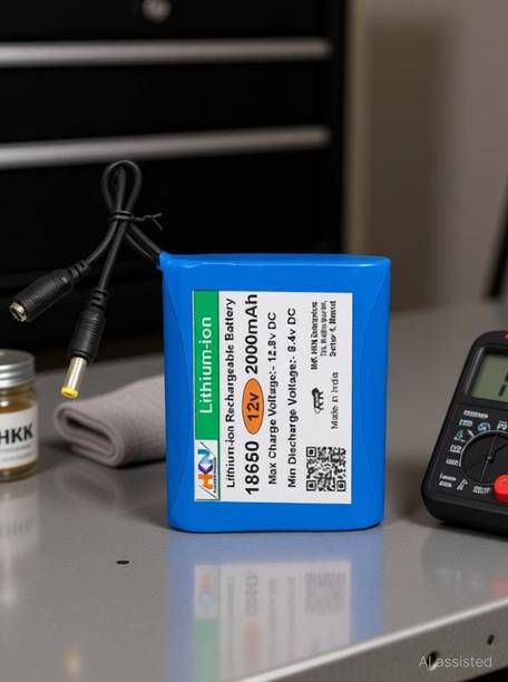 HKN 12v 2000mAh Lithium ion Rechargeable battery With 5mm Male Female DC Jack Lithium Solar Battery