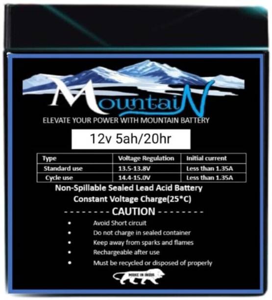iMeasure Mountain Battery 12V 5AH/20HR Sealed Lead Acid Battery, Non-Spillable Flooded Solar Battery