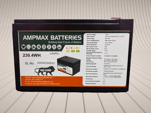 Ampmax 12v 18ah Lithium Solar Battery