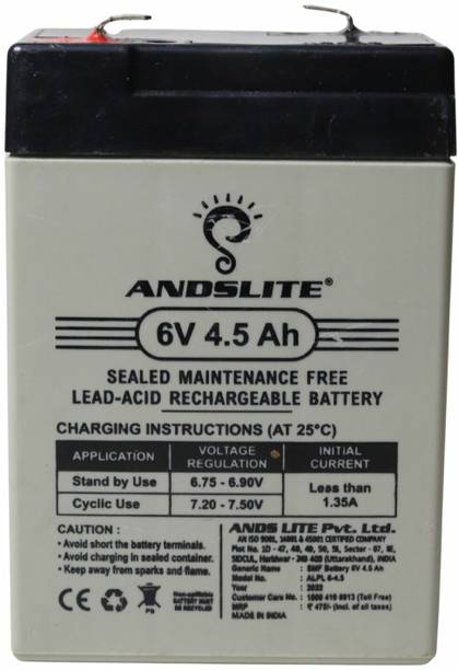 ANDSLITE 6V 4.5 Ah Lead Battery For Ranger, RSL-2 And More AGM Solar Battery