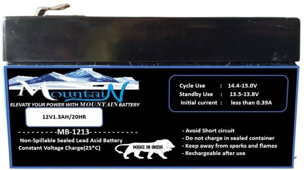 iMeasure Mountain Battery MB-1213 Sealed Lead Acid Battery, 12V 1.3AH/20HR. Flooded Solar Battery