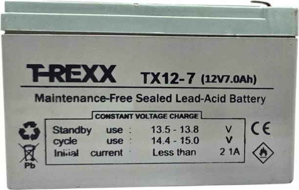 TREXX T-Rexx 12V 7Ah Lead Acid Battery - Reliable Power for UPS AGM Solar Battery