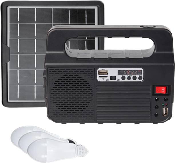 DRUMSTONE Portable Solar Light System – 3 Bulbs, Inverter, MP3 Player & FM Radio Lithium Solar Battery