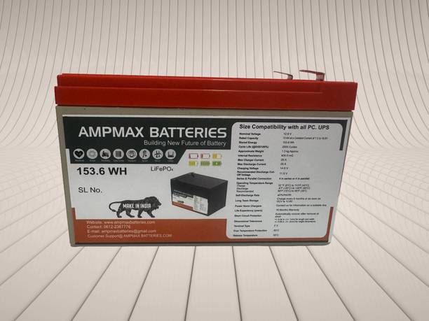 Ampmax 12v-12ah Ups Lithium Solar Battery