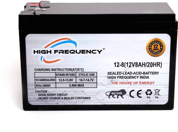 High Frequency UPS 12X8 Battery 12V 8AH UPS Solar Sprayer Pump inverter Toy Car Bike Battery AGM Solar Battery 12 V Online/double-conversion Tower Model UPS with Overload Protection 1 Outlet Plugs