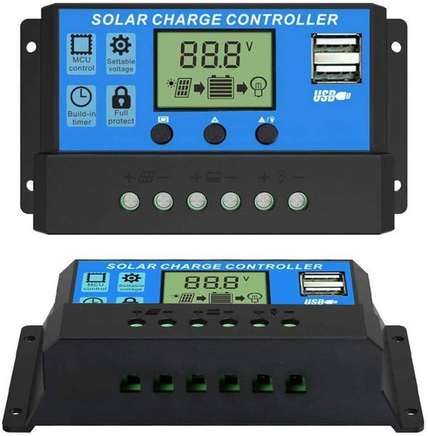 DRG 20A Solar Charge Controller,12V/24V Dual USB Port Timer Setting Auto Parameter PWM Solar Charge Controller