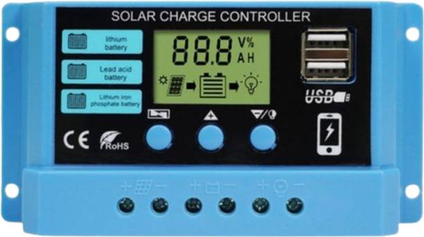 AMITOM 30A 12V/24V Solar Panel Charger Controller Dual USB LCD Display PWM q1 PWM Solar Charge Controller