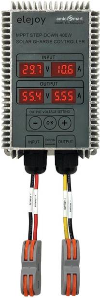 amiciSmart 400W MPPT Solar Charge Controller with Step-Down Module, Weatherproof MPPT Solar Charge Controller