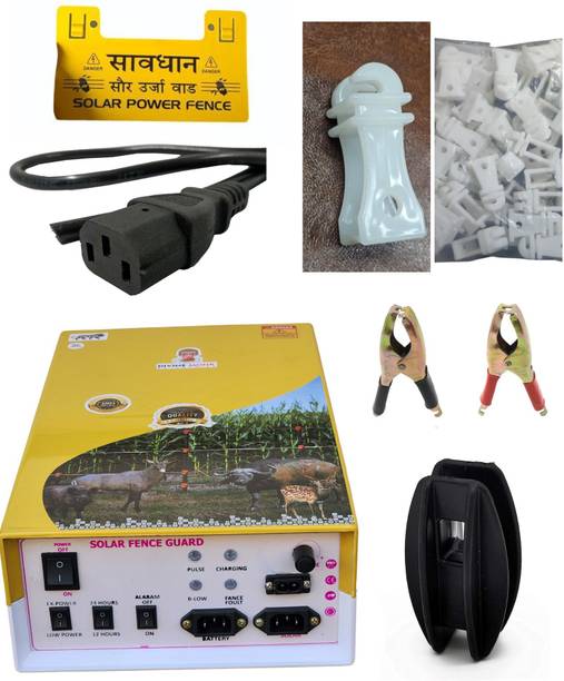 DIVINEMONK Zatka solar full kit ACDC(300 Insulators,50 corner,warning board,battery clip) MPPT Solar Charge Controller