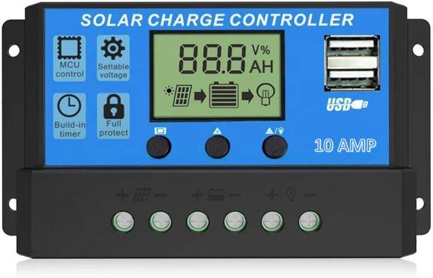 SILONIX SMARTBUY 10A 12V/24V ABS Panel Charger Battery Regulator Dual USB LCD Display Pack of 1 PWM Solar Charge Controller Price in India - Buy SILON