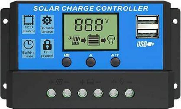 SANCORP 10A 12V/24V ABS Solar Panel Charger Controller Regulator Dual USB LCD Display PWM Solar Charge Controller