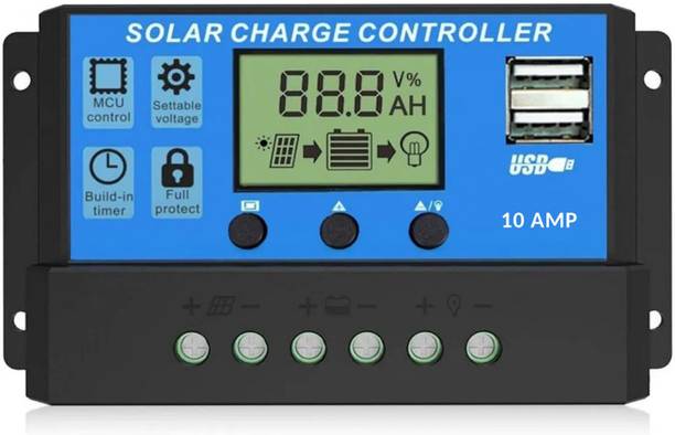 AMITOM 10AMP 12V/24V ABS Solar Panel Charger Controller PWM Solar Charge Controller