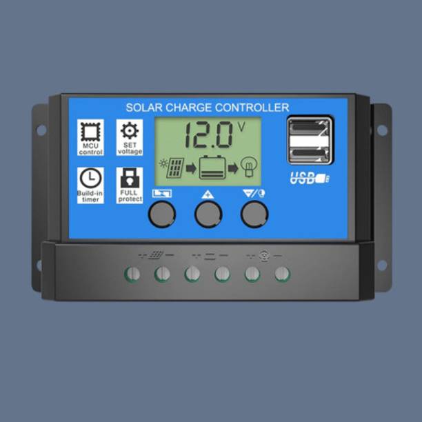 AMITOM 30AMP, 12V / 24V ABS Panel Charger Battery Regulator two USB LCD Display PWM Solar Charge Controller