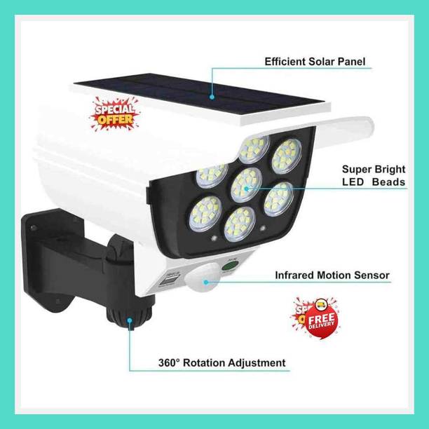 Shree Grihalakshmi Enterprise Solar Light Outdoor Led Motion Sensor Security Camera Shaped Wall Lamp 1.1 Solar Light Set