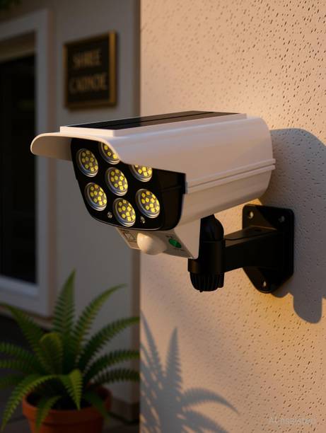 SHREE MELDI ENTERPRISE Solar Powered Security Camera Style LED Motion Sensor Wall Light Solar Light Set