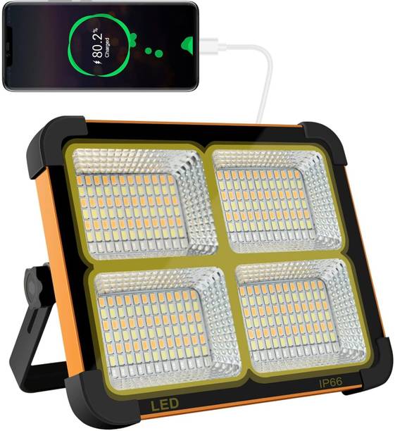 SPIRITUAL HOUSE Solar Camping Lights, Magnetic Worklight Portable Flood Lights with Stand 4 hrs Bulb Emergency Light