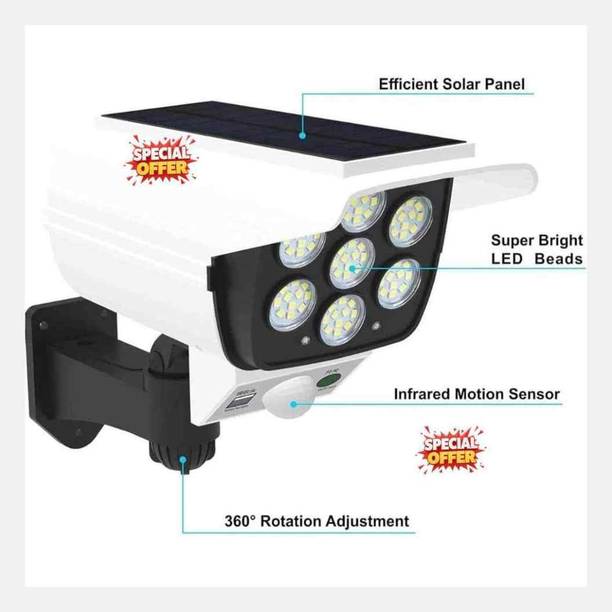 Shree Grihalakshmi Enterprise Solar Light Outdoor Led Motion Sensor Security Camera Shaped Wall Lamp 1.1 Solar Light Set