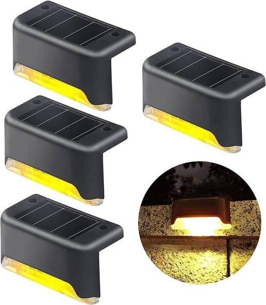 Bonsly Solar Deck Light 4Pcs, Solar Step Lights Outdoor Waterproof Led Solar Light Set