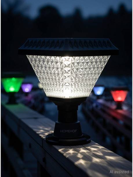 Homehop Solar Main Gate Light for Home Garden Outdoor Waterproof Multicolor LED Lamp Solar Light Set