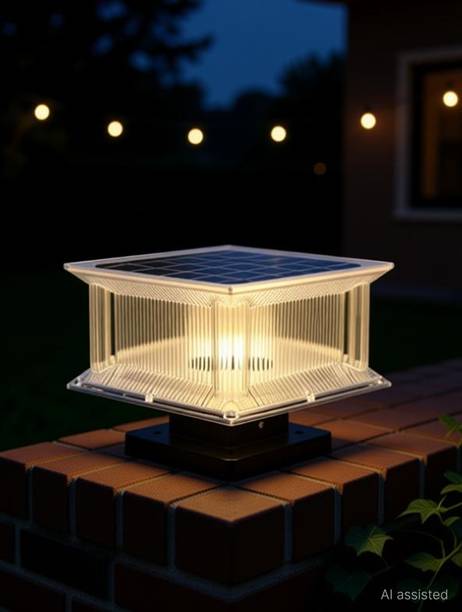Homehop 15W Gate Pillar Light for Home Outdoor Garden Waterproof Wall lamp Solar Light Set