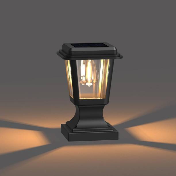 XERGY Solar Pillar Lamp Lights, Dusk to Dawn Solar Post Light With Pire Mount Base Solar Light Set