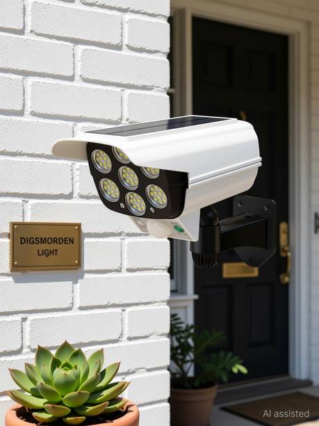 DIGSMORDEN Solar Powered Security Dummy Camera Light with Motion Sensor Security Camera Solar Light Set