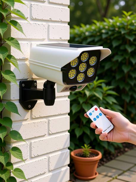 Xydrozen Solar Outdoor Security Camera Shape Light Solar Light Set