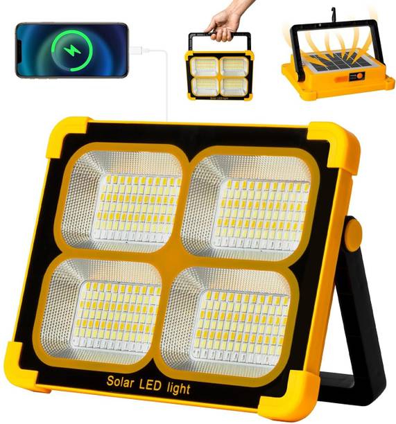SPIRITUAL HOUSE Portable Flood Light with Solar Powered & USB Battery Rechargeable 5 Modes 4 hrs Bulb Emergency Light