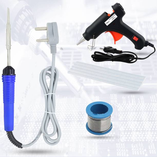 Hillgrove 4in1 Beginners 25W Soldering Iron Kit with Glue Gun and 5 Meter Solder Wire 25 W Simple