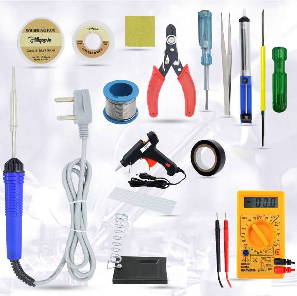 Hillgrove Basic Complete 15in1 Soldering Iron Machine Combo Bundle Tool Kit Set 25 W Simple