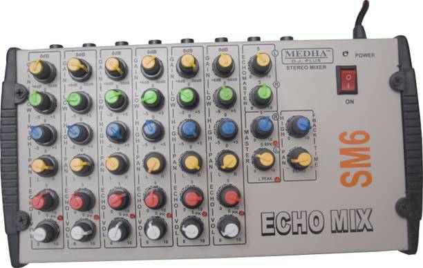 MEDHA D.J. PLUS 6 Channel Professional Audio Mixer For Special Occasions & Parties Analog Sound Mixer