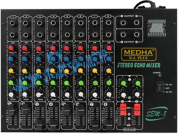 MEDHA Professional 8 Channel Stero Echo Mixer With Top Quality Digital Sound Mixer