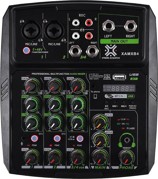 Xtreme Acoustics XAMXB4 Audio Mixer with Free Learning Course for Studio Recording