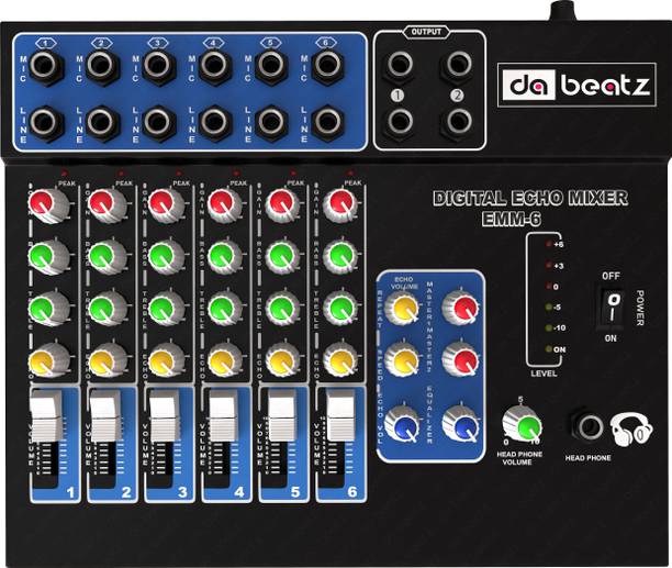 Da.Beatz. Professional 6-Channel mixer EMM-6 Analog Sound Mixer & Audio Interface,DJ Mixer Analog Sound Mixer