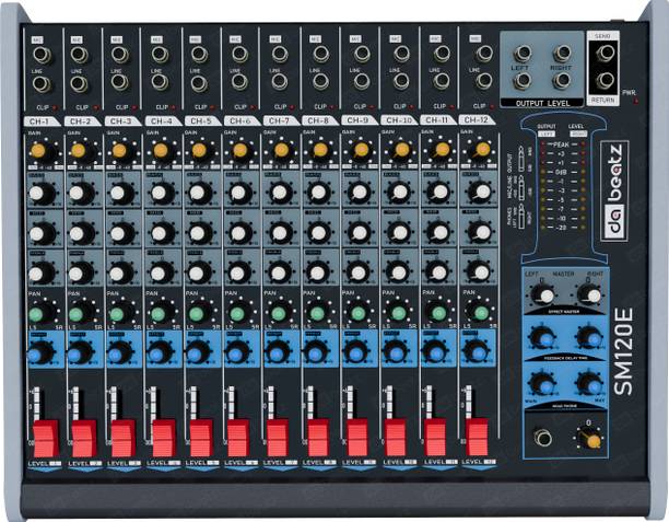 Da.Beatz. 12 Channel SM120E Sound Mixer With Echo for Parties & Other Occasions, Dj mixer 50 W AV Control Receiver