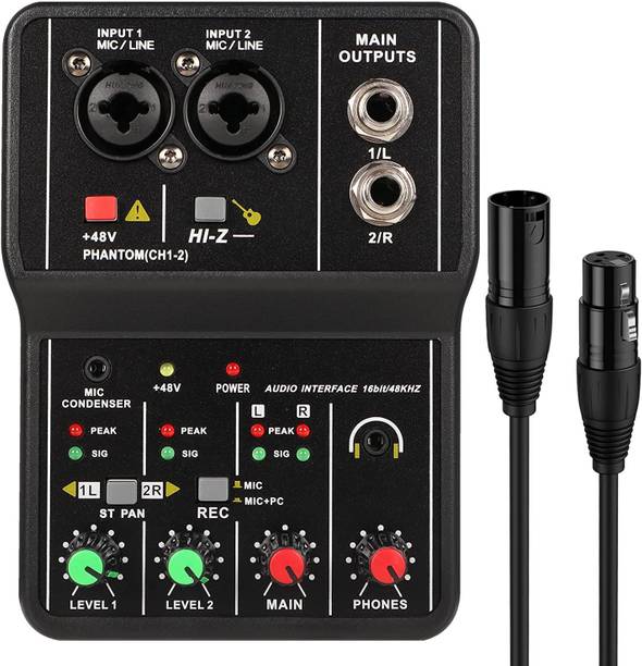 IMAGINEA mini 2 channel audio DJ mixer console interface with 48V phantom power Combo Digital Sound Mixer