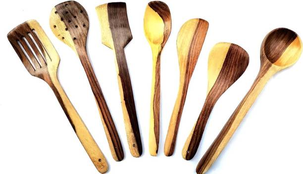 OGGN Set of 7 Wooden Spatula Kitchen Tool Set