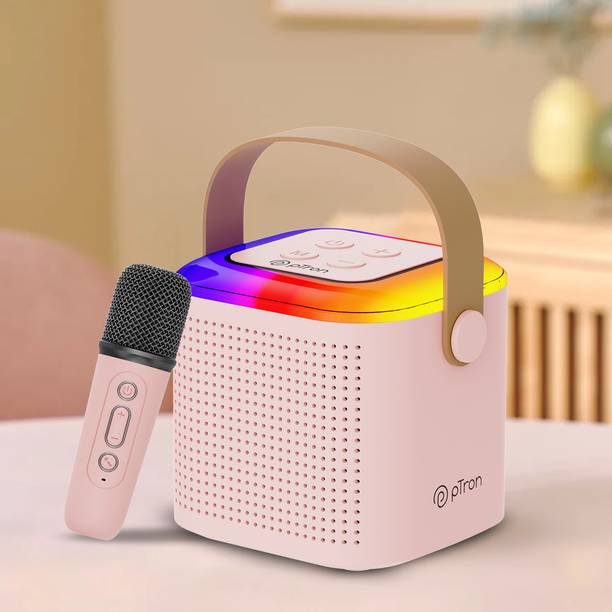 PTron Play with Karaoke Mic, 10W Pristine Sound, 8Hrs Playtime, RGB Lights 10 W Bluetooth Speaker