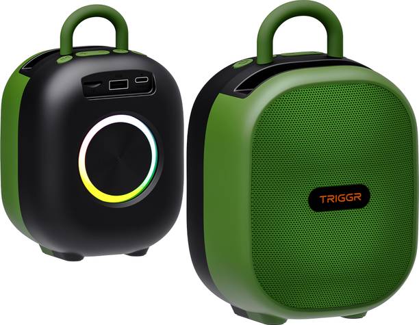 TRIGGR Puls8 Portable BT, V5.3, FM Mode, Rubber Finish, 8 Hr Playtime 10 W Bluetooth Speaker