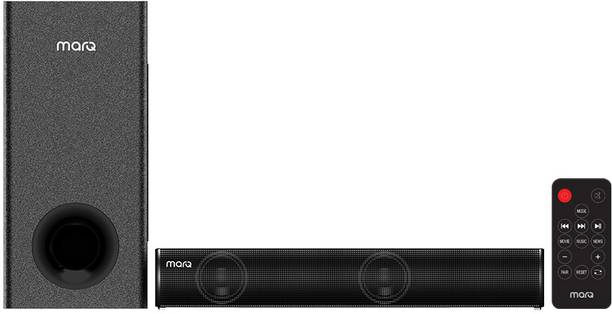 MarQ by Flipkart Thunder 60, 60 Watts, 2.1 Channel, Immersive cinematic experience, EQ Modes 60 W Bluetooth Soundbar (Black, 2.1 Channel)