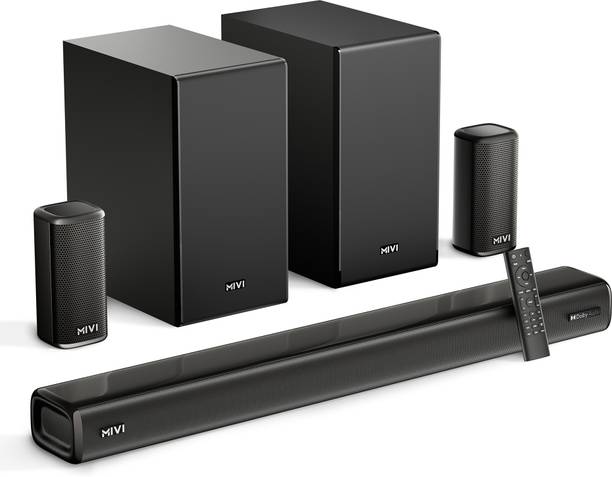 Mivi Fort H880 Soundbar, Dual Subwoofers, Dolby Audio, 880 Watts, 5.2 Channel 880 W Bluetooth Soundbar