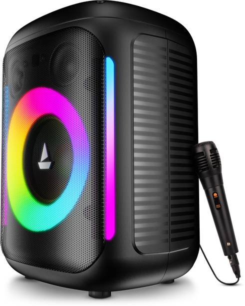 boAt Partypal 30, Wired Mic for Karaoke, 6H Battery, RGB LED, TWS Mode, EQ Modes 25 W Bluetooth Party Speaker