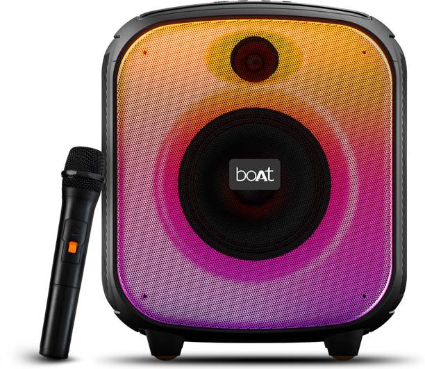 boAt PartyPal 63 Pro w/ Wireless Mic for Karaoke,8HRS Playback,RGB LEDs & TWS Feature 30 W Bluetooth Party Speaker