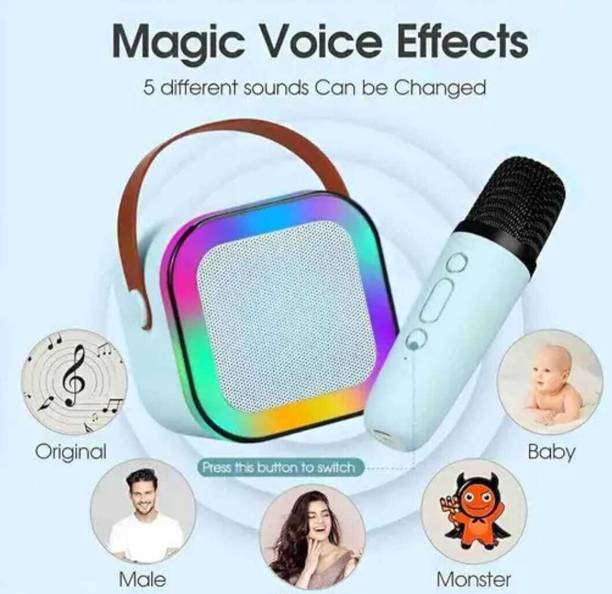 Flicker Mini Portable Blue-Tooth Karaoke Speaker with Wireless Microphone 5 W Bluetooth Gaming Speaker