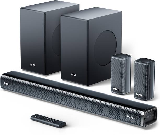 Mivi Fort H880 Soundbar, Dual Subwoofers, Dolby Audio, 880 Watts, 5.2 Channel 880 W Bluetooth Soundbar
