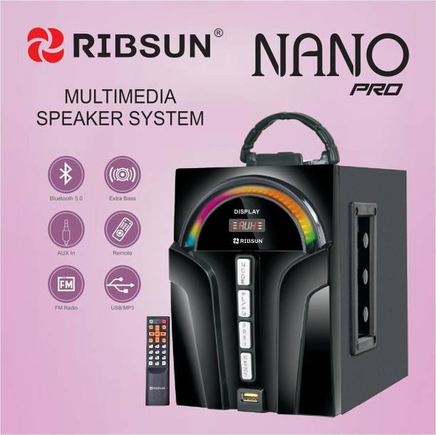 RIBSUN Nano Pro Multimedia Speaker System with Bluetooth 5.0, USB, FM Radio, AUX & LED 30 W Bluetooth Home Audio Speaker
